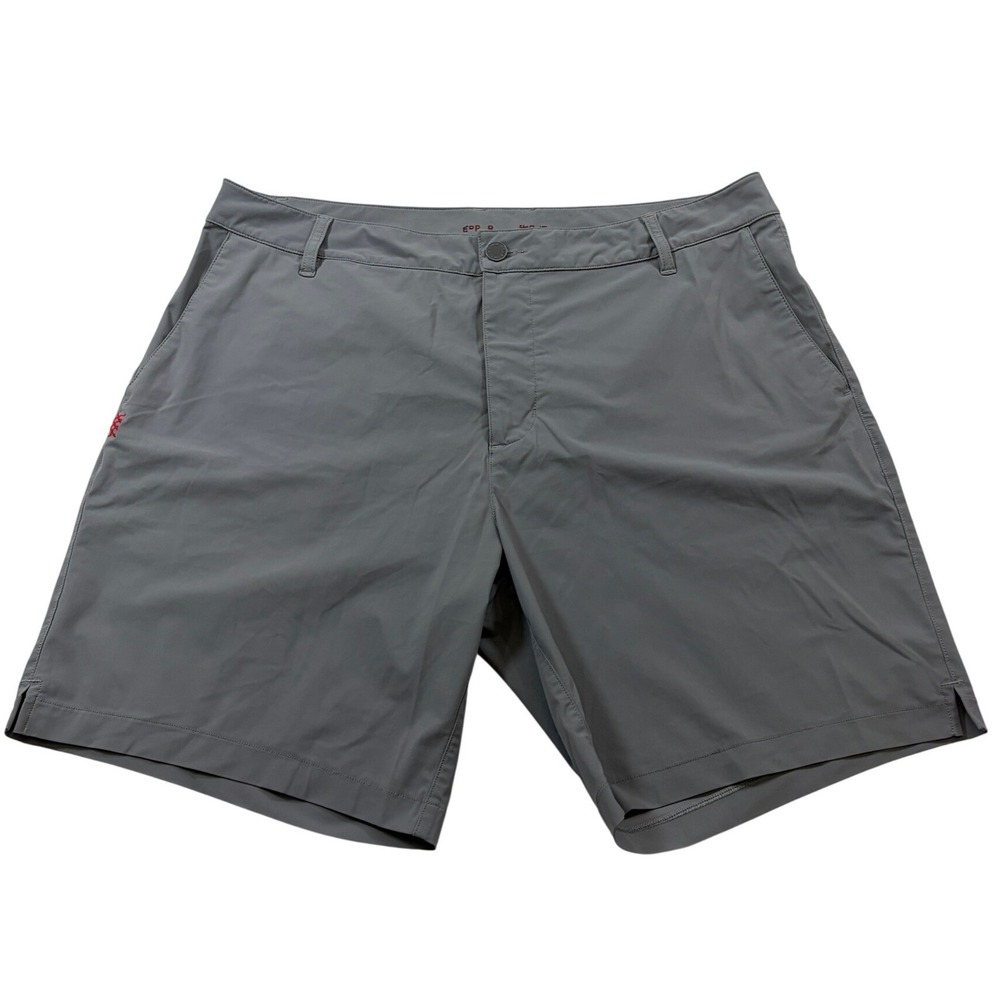 Rhone Commuter Shorts Mens 35 Grey Performance Stretch Flat Front Active Casual